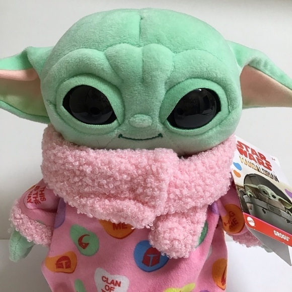 Star Wars Mandalorian Grogu Valentine Hearts Disney Plush 9" Baby Yoda Mattel - Picture 4 of 15